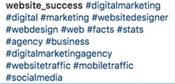website success hashtags