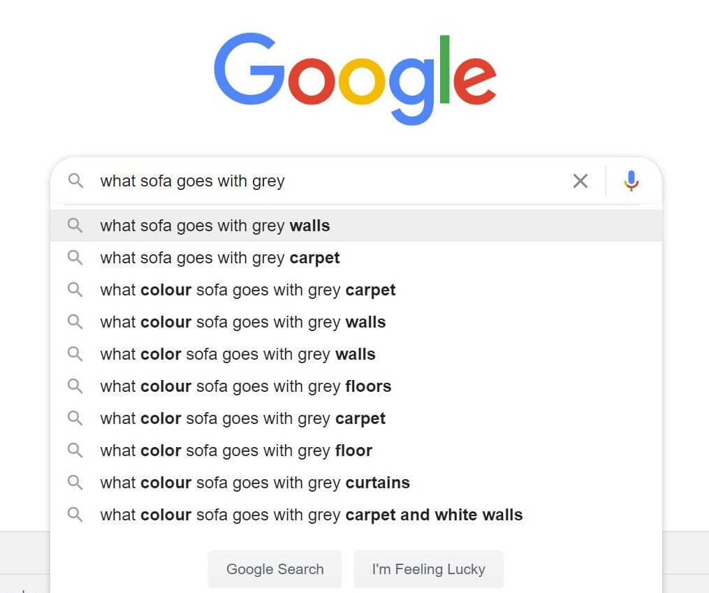 google search suggestions